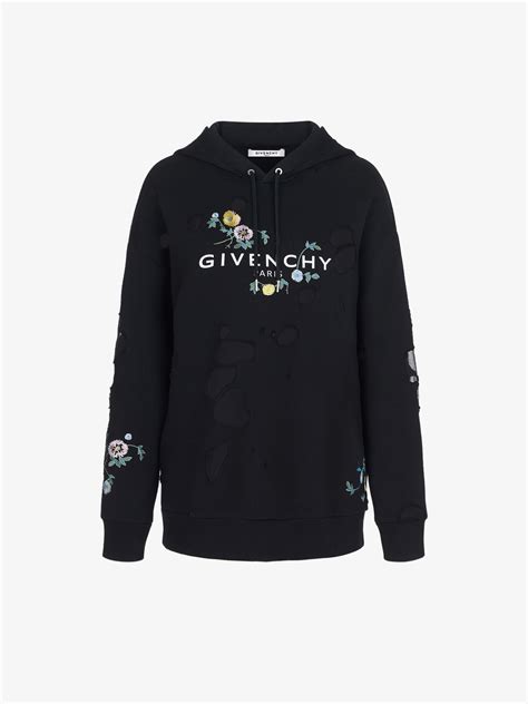 givenchy paris embroidered sweatshirt|givenchy destroyed sweatshirt.